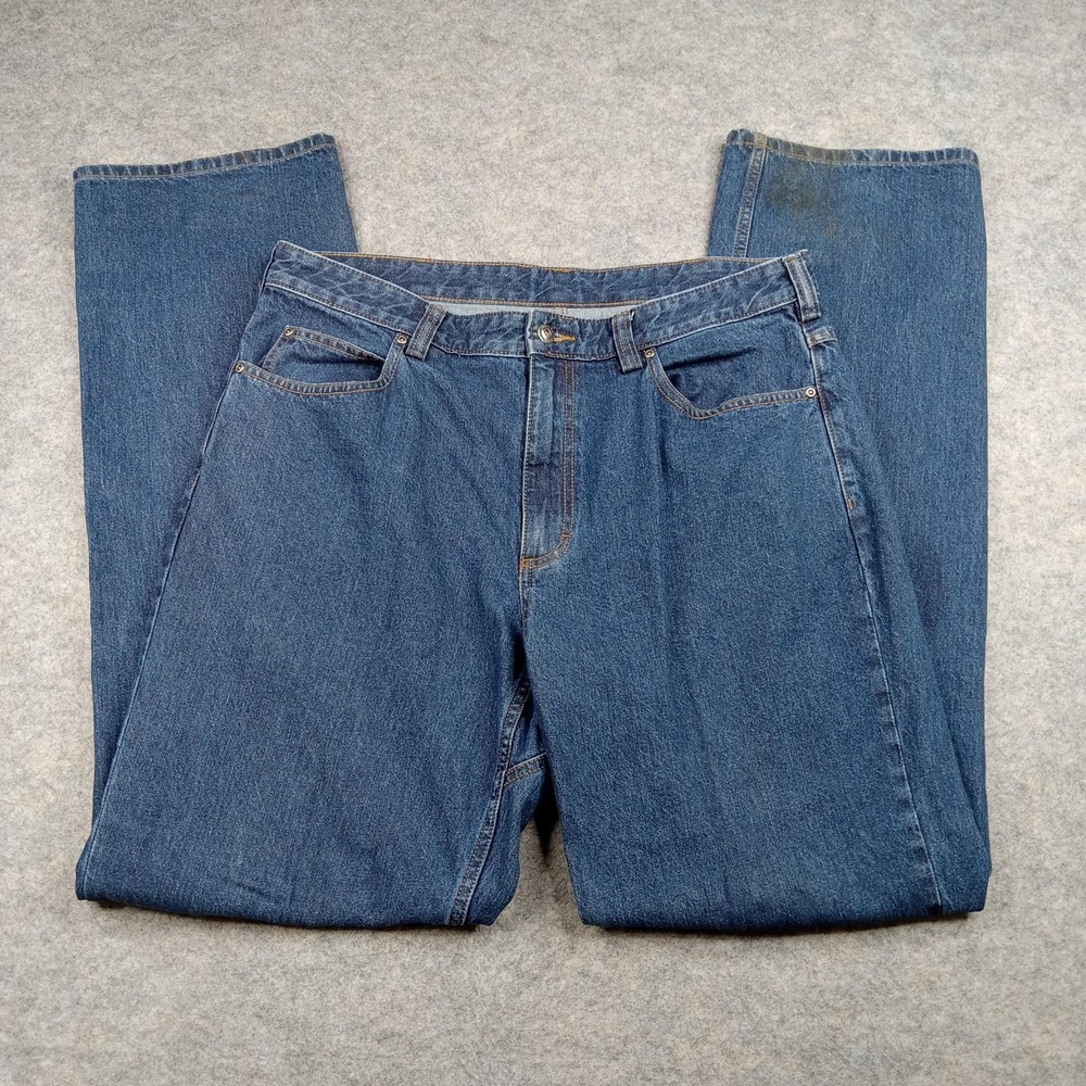 Duluth Trading Jeans Mens 36x36 Blue Denim Straight Leg Classic Workwear Heavy‎